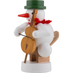 Schneemann Musikant mit Cello - 8 cm