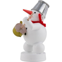 Schneemann Musikant mit Brummtopf - 8 cm
