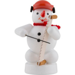 Snowman Musician with Musical Saw - 8 cm / 3 inch