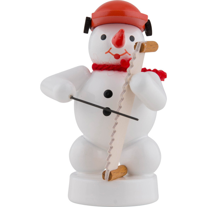 Schneemann Musikant mit singender Säge - 8 cm