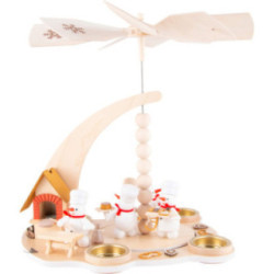 1-Tier Pyramid - Snowman Bakery with Smoking Oven - 27 cm / 10.6 inch