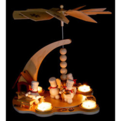 1-Tier Pyramid - Snowman Bakery with Smoking Oven - 27 cm / 10.6 inch