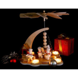 1-Tier Pyramid - Snowman Bakery with Smoking Oven - 27 cm / 10.6 inch