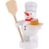 Schneemann Bäcker mit Brotschieber und Kuchen - 8 cm