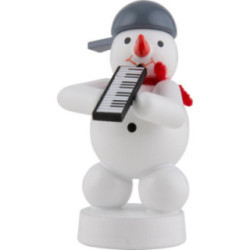 Schneemann Musikant mit Melodica - 8 cm