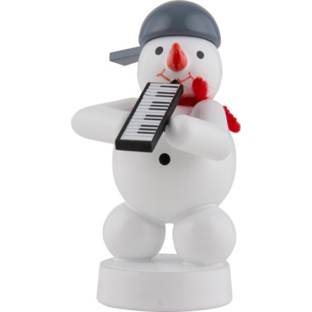 Schneemann Musikant mit Melodica - 8 cm