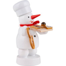 Snowman Baker with Cake Board and Pretzel - 8 cm / 3.1 inch