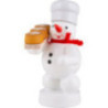 Schneemann Bäcker mit Kuchen - 8 cm
