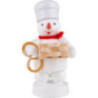 Snowman Baker with Basket and Pretzel - 8 cm / 3.1 inch