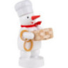 Snowman Baker with Basket and Pretzel - 8 cm / 3.1 inch