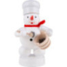 Snowman Baker with Poppy Pot and Spoon - 8 cm / 3.1 inch
