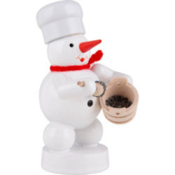Snowman Baker with Poppy Pot and Spoon - 8 cm / 3.1 inch