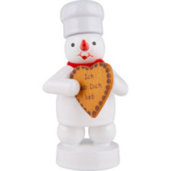 Snowman Baker with Gingerbread Heart - 8 cm / 3.1 inch