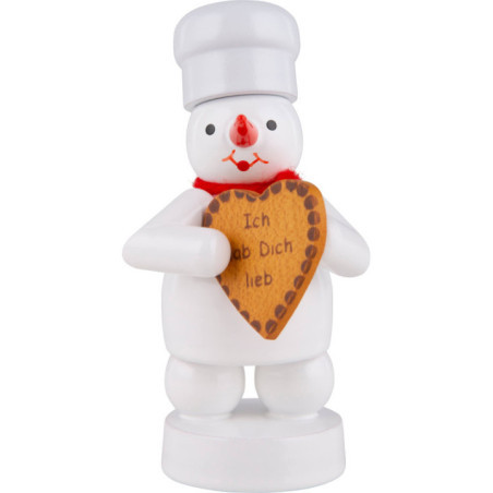 Snowman Baker with Gingerbread Heart - 8 cm / 3.1 inch