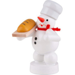 Snowman Baker with Bread - 8 cm / 3.1 inch