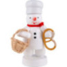 Snowman Baker with Bun Basket and Pretzel - 8 cm / 3.1 inch