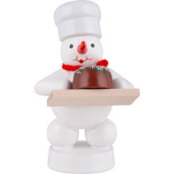 Schneemann Bäcker mit Torte - 8 cm