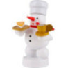 Schneemann Bäcker mit Kaffee und Kuchen - 8 cm