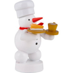 Snowman Baker with Coffee and Cake - 8 cm / 3.1 inch