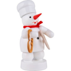 Schneemann Bäcker mit Brezel und Sternenform - 8 cm