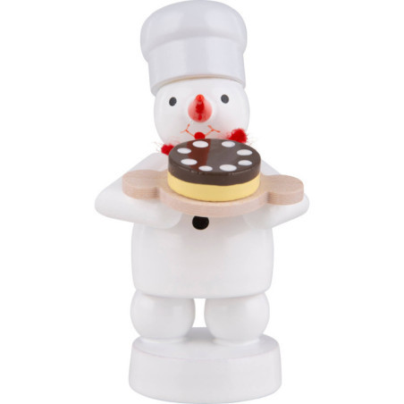 Schneemann Bäcker mit Torte - 8 cm