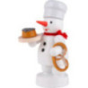 Snowman Baker with Poppy Cake and Pretzel - 8 cm / 3.1 inch