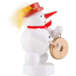 Snowman - Musician with Gong - 8 cm / 3.1 inch
