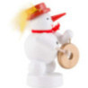 Snowman - Musician with Gong - 8 cm / 3.1 inch
