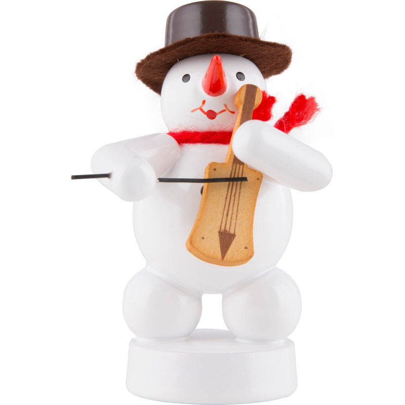 Snowman - Musician with Fiddle - 8 cm / 3.1 inch