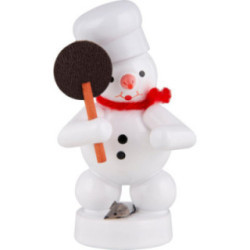 Schneemann Bäcker mit Maus - 8 cm