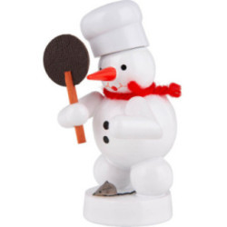 Schneemann Bäcker mit Maus - 8 cm