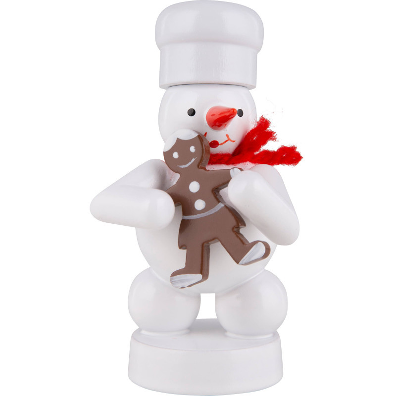 Schneemann Bäcker mit Pfefferkuchen-Frau - 8 cm