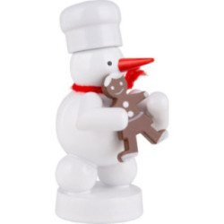 Schneemann Bäcker mit Pfefferkuchen-Frau - 8 cm