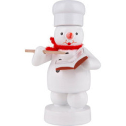Schneemann Bäcker mit Rezepte-Buch - 8 cm