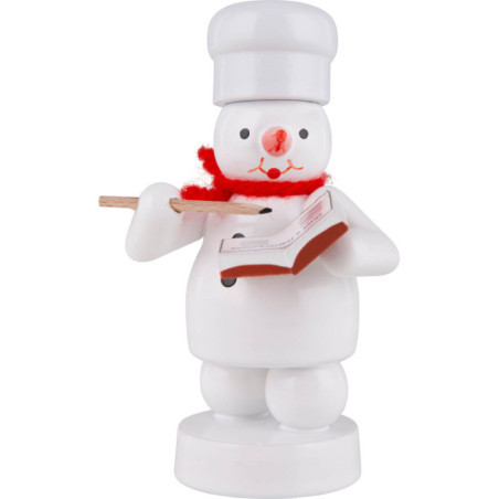Schneemann Bäcker mit Rezepte-Buch - 8 cm
