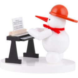 Snowman Musician with Keyboard - 8 cm / 3.1 inch