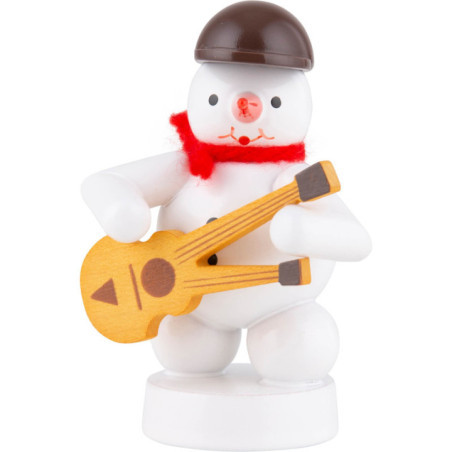 Schneemann mit Doppelhalsgitarre - 8 cm