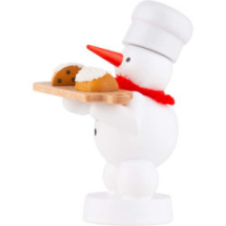 Snowman Baker with Christmas Stollen - 8 cm / 3.1 inch