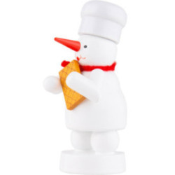 Schneemann Bäcker mit Waffel - 8 cm