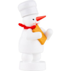 Schneemann Bäcker mit Waffel - 8 cm