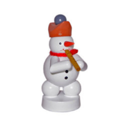 Schneemann Musikant mit Flöte - 8 cm