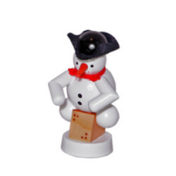 Schneemann Musikant mit Cajon - 8 cm