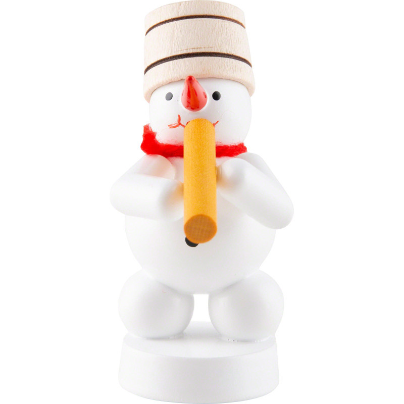 Schneemann Musikant mit Didgeriedoo - 8 cm