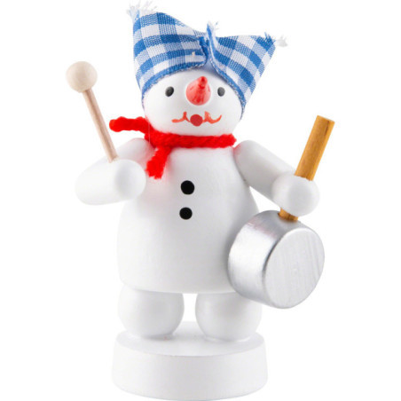 Schneemann Musikant mit Bratpfanne - 8 cm