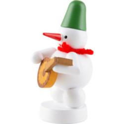 Schneemann Musikant mit Laute - 8 cm