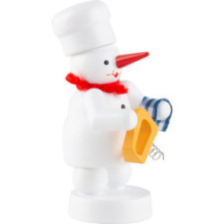 Schneemann Bäcker mit Rührgerät - 8 cm