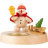 Teelichthalter Schneemann-Weihnachtsmann mit Schlitten - 8 cm
