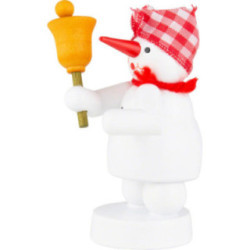 Schneemann Musikant mit Glocke - 8 cm