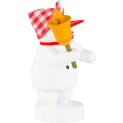Schneemann Musikant mit Glocke - 8 cm