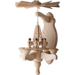 1-Tier Wall Pyramid Angel and Wood Chip Tree - 40x22 cm / 15.7x8.7 inch